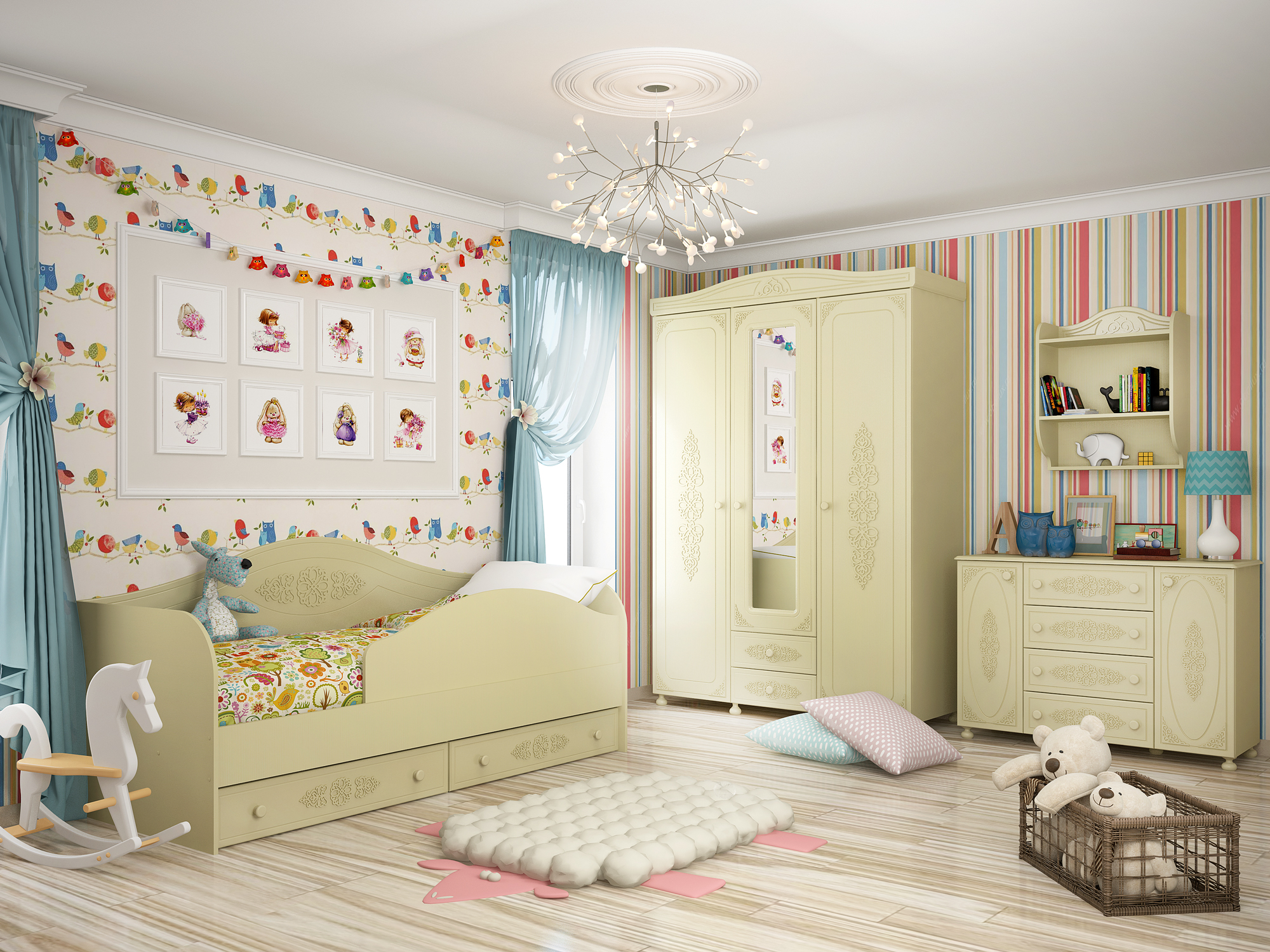 Детские комнаты- мебель стандартная Ассоль